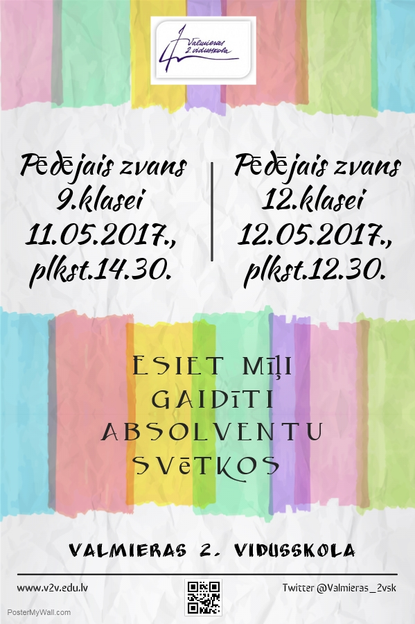 Pēdējie zvani 2016./2017. m.g.